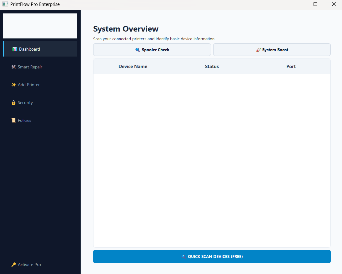 Print Flow Software Interface